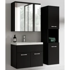 Badmeubelsets-Badplaats Badkamermeubel Set Montreal 60 cm- Zwart Mat - Badmeubel met