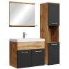 Badmeubelsets-Badplaats Badkamermeubel Set Montreal 60 x 35 cm - Eiken met Zwart - Badmeubel