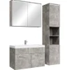 Badplaats Badkamermeubel Set Paso 80 x 40 cm - Beton Grijs - Badmeubel met