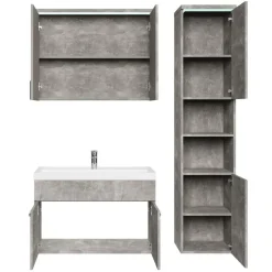 Badplaats Badkamermeubel Set Paso 80 x 40 cm - Beton Grijs - Badmeubel met