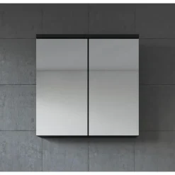Spiegelkasten-Badplaats Spiegelkast Toledo 60 x 20 x 60 cm - Zwart - Badkamerkast Badkamer