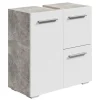 Wastafelkasten-Badplaats Wastafel Onderkast Mars 60 x 30 x 60 cm - Beton met wit - Badkamerkast