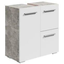 Wastafelkasten-Badplaats Wastafel Onderkast Mars 60 x 30 x 60 cm - Beton met wit - Badkamerkast