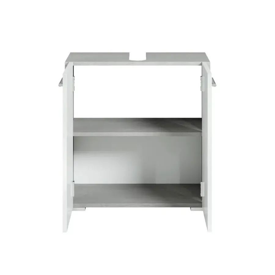 Wastafelkasten-Badplaats Wastafel Onderkast Jupiter 60 x 30 x 60 cm - Beton grijs met wit -