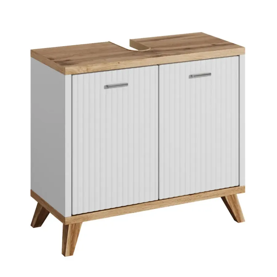 Badplaats Wastafel Onderkast Colima 60 x 28 x 54 cm - Eiken met Wit