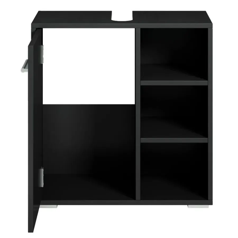 Badplaats Wastafel Onderkast Neptunus 60 x 28 x 60 cm - Zwart - Badkamerkast –