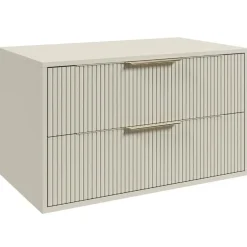 Badplaats Wastafelkast Rimini 80 cm – Beige – Hangend Badmeubel met 2 Lades en