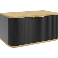 Badplaats Wastafelkast Romero 80 cm - Zwart - Badmeubel met 1 Lade en Bovenblad