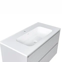 Leen Bakker BAHIA - Wandgemonteerd meubel met wasbak - Grijs - MDF