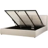 Beliani BAJONNA - Bed met opbergruimte - Lichtbeige - 180 x 200 cm - Polyester