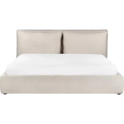 Beliani BAJONNA - Bed met opbergruimte - Lichtbeige - 180 x 200 cm - Polyester