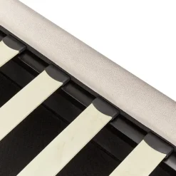 Beliani BAJONNA - Bed met opbergruimte - Lichtbeige - 180 x 200 cm - Polyester