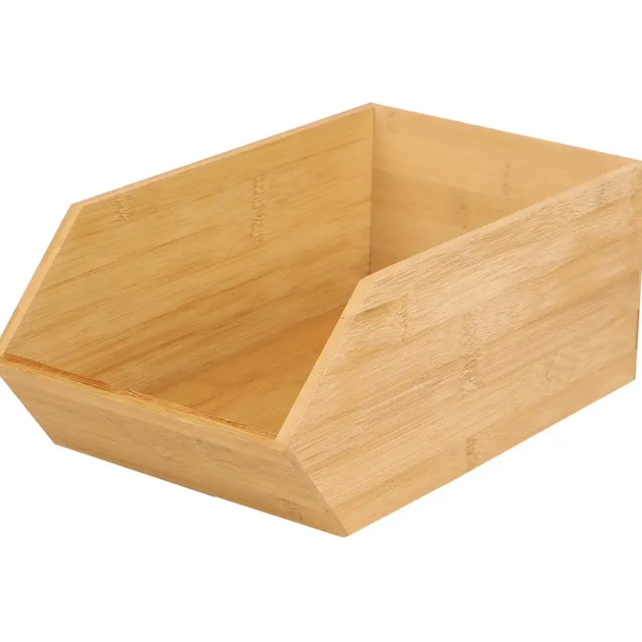 Bambou & Co Stapelbare opbergmand 1 vaks - 18x31x12 cm - bamboe
