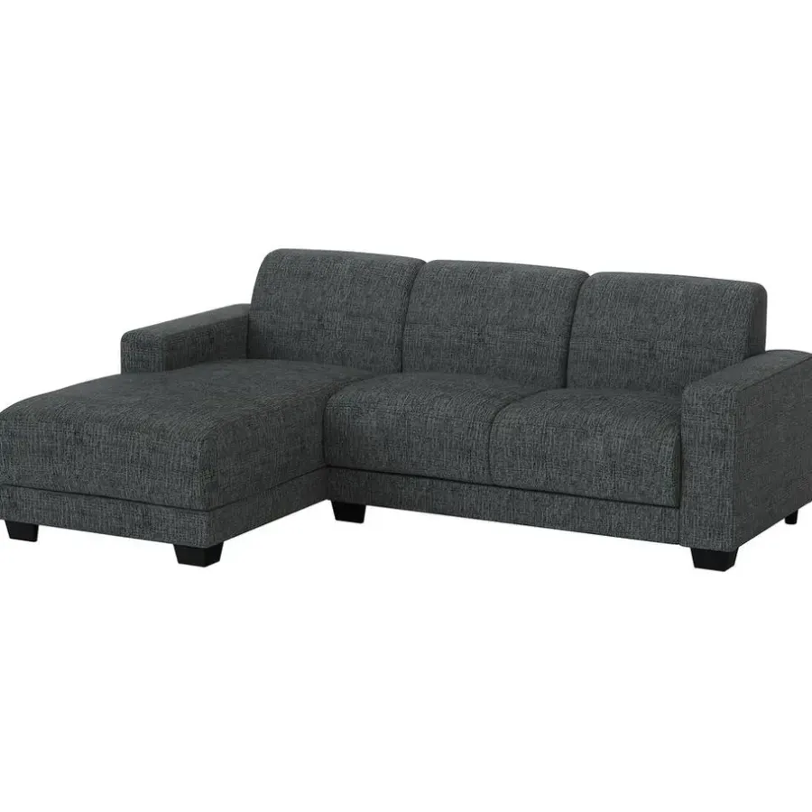 Hoekbanken-Leen Bakker Bank Aberdeen met chaise longue links - Kansas - grijs