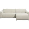 Hoekbanken-Leen Bakker Bank Brooklyn met chaise longue rechts - Soop - crème