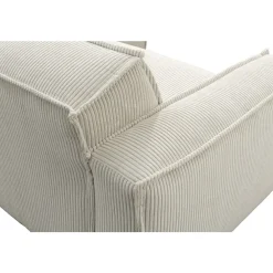 Hoekbanken-Leen Bakker Bank Brooklyn met chaise longue rechts - Soop - crème