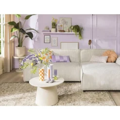 Hoekbanken-Leen Bakker Bank Brooklyn met chaise longue rechts - Soop - crème