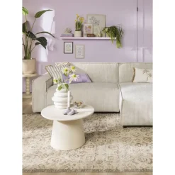 Hoekbanken-Leen Bakker Bank Brooklyn met chaise longue rechts - Soop - crème