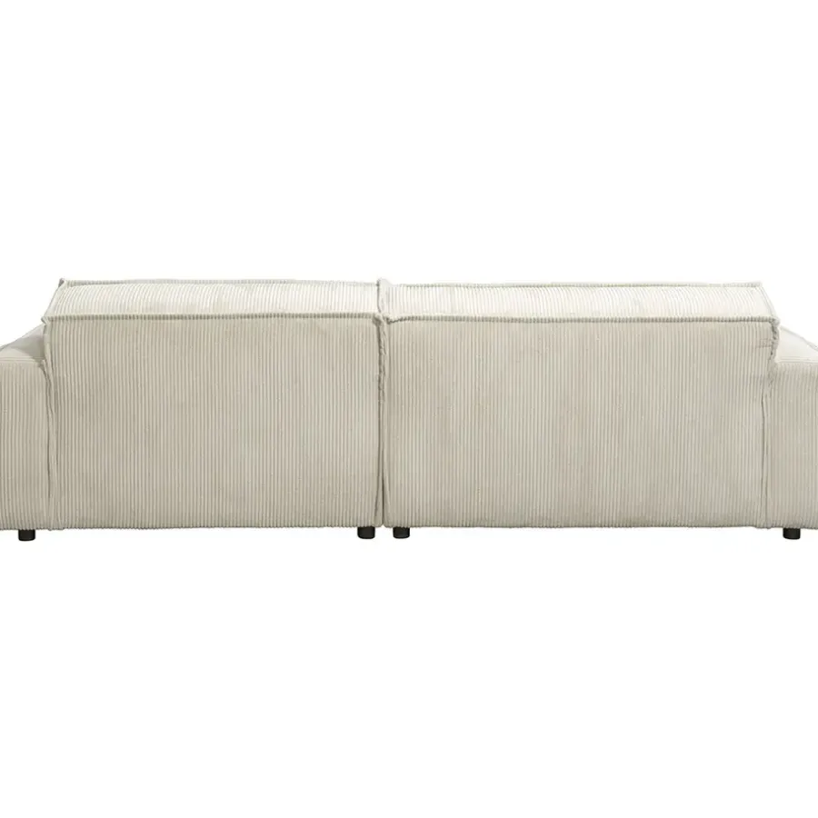 Hoekbanken-Leen Bakker Bank Brooklyn met chaise longue rechts - Soop - crème