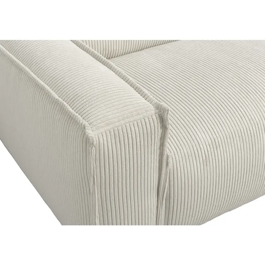 Hoekbanken-Leen Bakker Bank Brooklyn met chaise longue rechts - Soop - crème