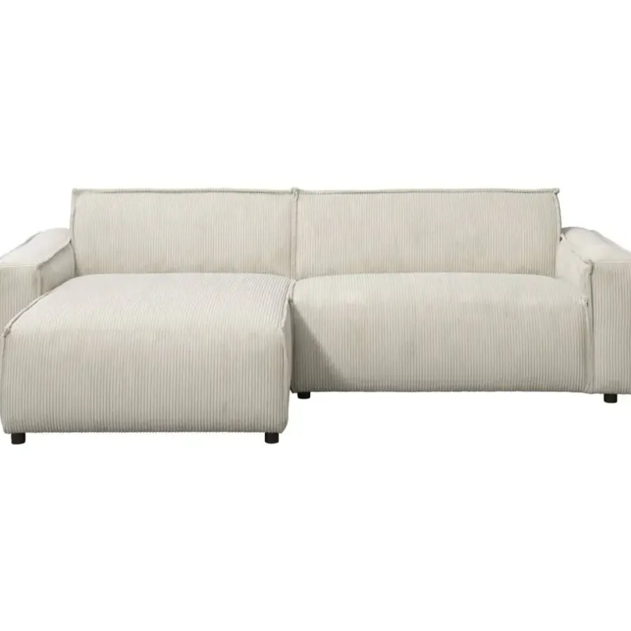 Leen Bakker Bank Brooklyn met chaise longue links - Soop - crème