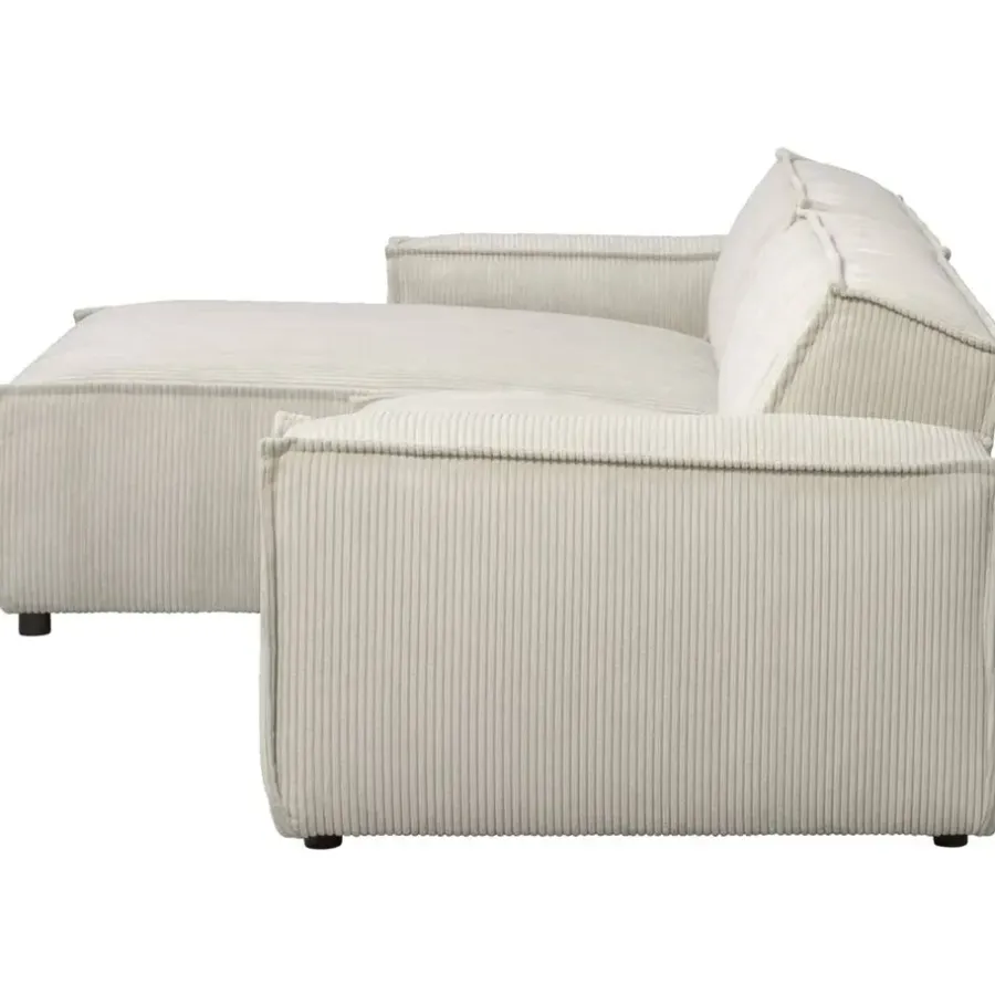 Leen Bakker Bank Brooklyn met chaise longue links - Soop - crème