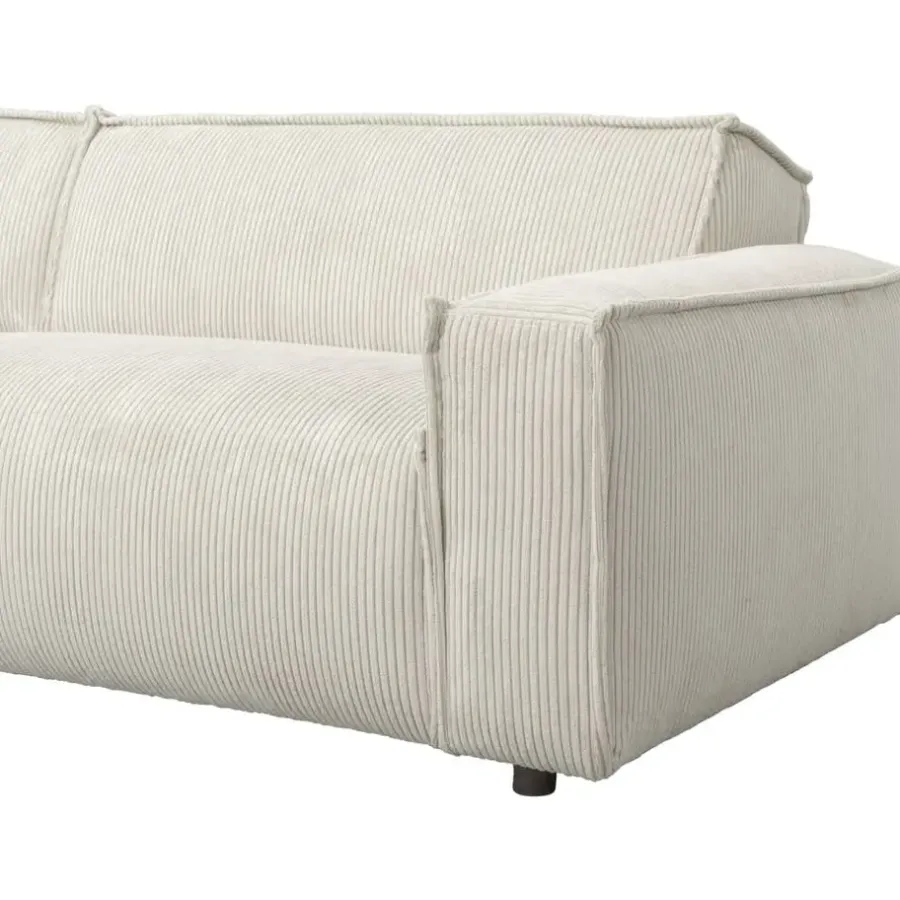 Leen Bakker Bank Brooklyn met chaise longue links - Soop - crème