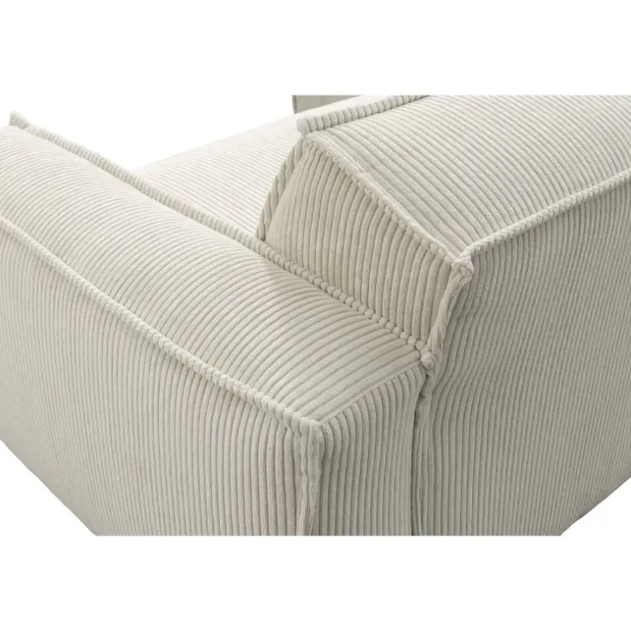 Leen Bakker Bank Brooklyn met chaise longue links - Soop - crème