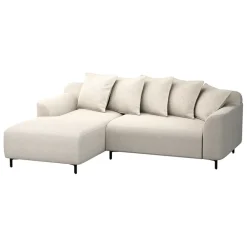 Hoekbanken-Leen Bakker Bank Elsa met chaise longue links - stof Eden - beige