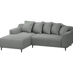 Leen Bakker Bank Elsa met chaise longue links - stof Eden - grijs
