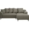 Leen Bakker Bank Elsa met chaise longue rechts - stof Eden - mokka