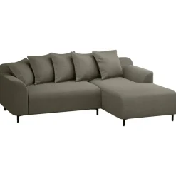 Leen Bakker Bank Elsa met chaise longue rechts - stof Eden - mokka