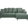 Leen Bakker Bank Elsa met chaise longue rechts - stof Eden - saliegroen