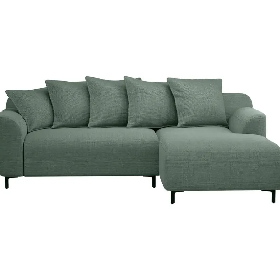 Leen Bakker Bank Elsa met chaise longue rechts - stof Eden - saliegroen
