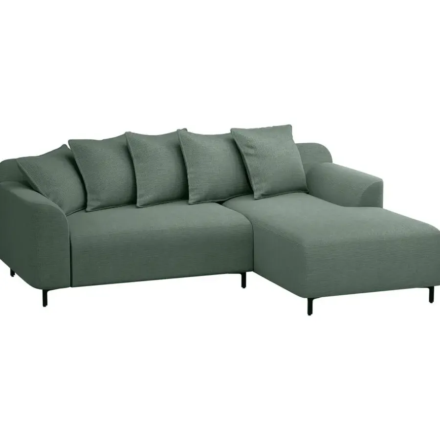 Leen Bakker Bank Elsa met chaise longue rechts - stof Eden - saliegroen