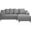Hoekbanken-Leen Bakker Bank Elsa met chaise longue rechts - stof Eden - grijs