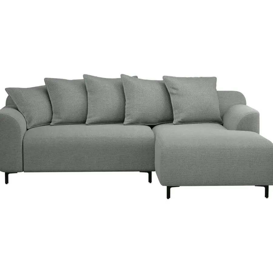 Hoekbanken-Leen Bakker Bank Elsa met chaise longue rechts - stof Eden - grijs