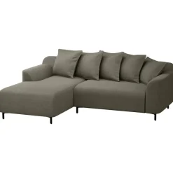 Leen Bakker Bank Elsa met chaise longue links - stof Eden - mokka
