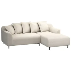 Leen Bakker Bank Elsa met chaise longue rechts - stof Eden - beige