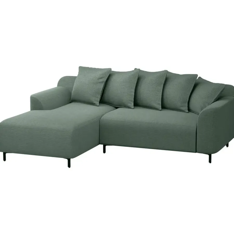 Leen Bakker Bank Elsa met chaise longue links - stof Eden - saliegroen