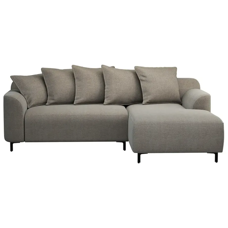Leen Bakker Bank Elsa met chaise longue rechts - stof Eden - taupe