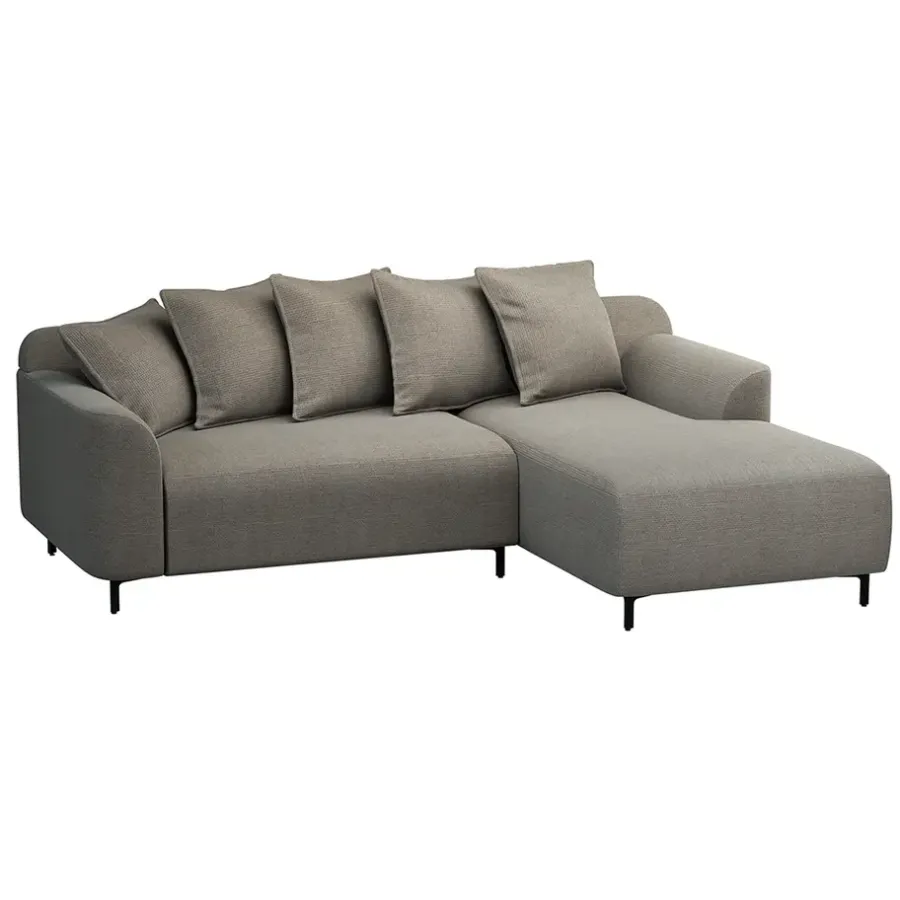 Leen Bakker Bank Elsa met chaise longue rechts - stof Eden - taupe