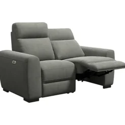 Leen Bakker Bank James elektrisch verstelbaar 2-zits - stof Gaucho - donkergrijs