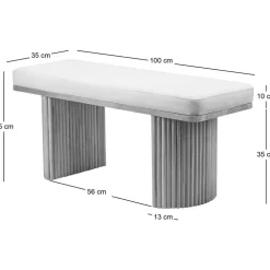 Bankjes-Nordlys Bank met opbergruimte in fluweel