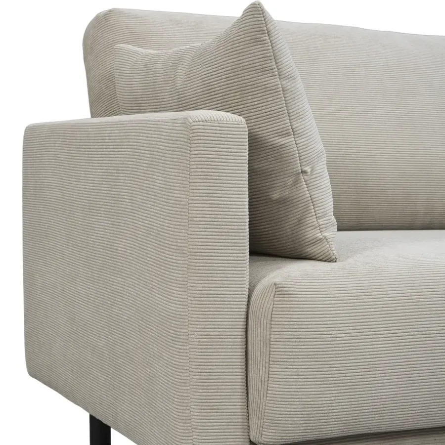 2,5 En 3-Zits Banken-Leen Bakker Bank Siem 3-zits - ribstof Fjord - beige