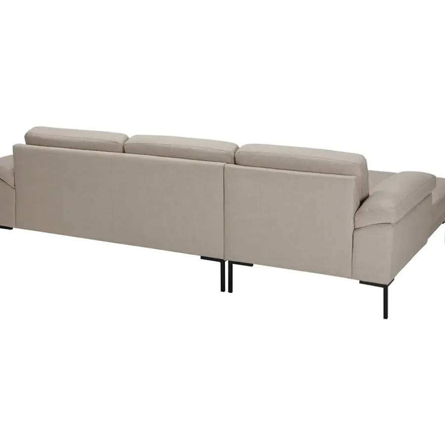 Hoekbanken-Leen Bakker Bank Tom met chaise longue links - Basel - beige