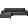 Leen Bakker Bank Tom met chaise longue links - Basel - antraciet
