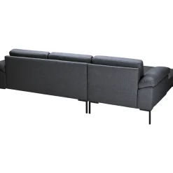 Leen Bakker Bank Tom met chaise longue links - Basel - antraciet