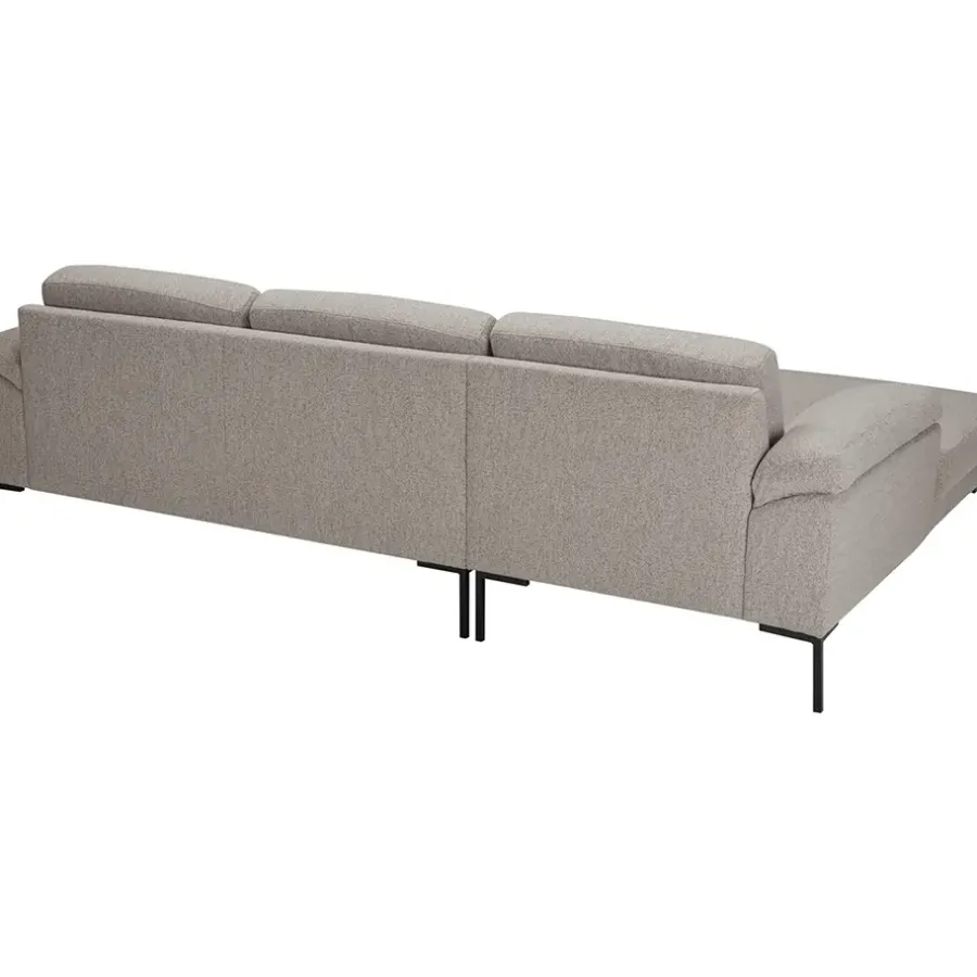 Hoekbanken-Leen Bakker Bank Tom met chaise longue links - Monza - beige