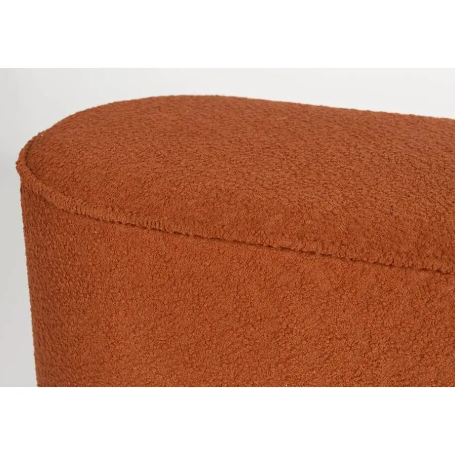 Hockers En Voetenbanken-Giga Living Bankje Rood Bouclé - 93x35x45cm - Halbankje - Marcos